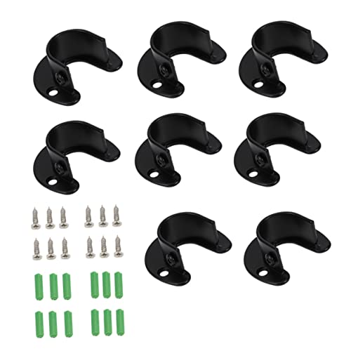OUNONA 8 Stück Teiliges aus Kleiderstangen Halterungen mit Flansch und Zubehör Schwarz Robuste Rod Socket für Optimale Unterstützung und Langlebigkeit OUNONA 8 Stück Teiliges aus Kleiderstangen Halterungen mit Flansch und Zubehör Schwarz Robuste Rod Socket für Optimale Unterstützung und Langlebigkeit von OUNONA