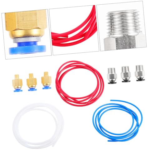 OUNONA 9 Stück Drucker Pneumatik Schnellverbinder Teilig Ptfe Schlauch Kupfer Adapter für Filament Glattes Drucken Zubehör von OUNONA