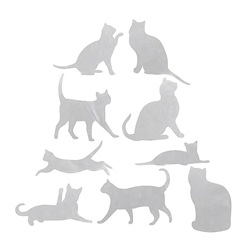OUNONA 9Stücke Katzenmotiv Fensteraufkleber Kollision Vogelschutz PVC Statischer Aufkleber für Türen und Fenster Einfache Anwendung ohne Kleber Dekorativ und Funktional von OUNONA