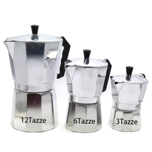 OUNONA Aluminium Mokkakanne Espressokocher Octagonal Kaffeemaschine mit Hitzebeständigem Griff Klassisch Poliert für Starken Kaffee Schnell Zubereitet für Zuhause und Büro OUNONA Aluminium Mokkakanne Espressokocher Octagonal Kaffeemaschine mit Hitzebeständigem Griff Klassisch Poliert für Starken Kaffee Schnell Zubereitet für Zuhause und Büro von OUNONA