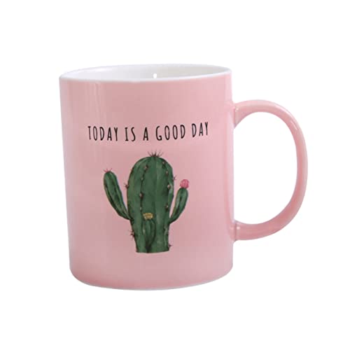 OUNONA Keramiktasse Rosa Cactus Kaffeetasse Für Kaffee Latte Tee Umweltfreundlich Und Hitzesicher von OUNONA
