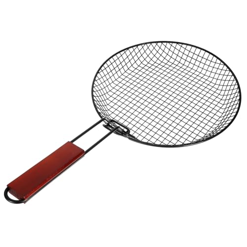OUNONA Carbon Steel Grillkorb Faltbar Rund Robust für Gemüse und Fleisch Vielseitig für Outdoor Bbq Camping Langlebig und Leicht zu Reinigen für Männer und Grillfans von OUNONA