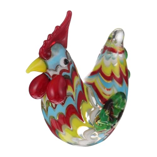 OUNONA Dekorative Hahnenfigur aus Farbigem Glas Kreative Japanische Hühner Dekoration Filigrane Tierfigur für Wohnraum Kleine Handgefertigte Desktop verzierung Wunderbares Geschenk für OUNONA Dekorative Hahnenfigur aus Farbigem Glas Kreative Japanische Hühner Dekoration Filigrane Tierfigur für Wohnraum Kleine Handgefertigte Desktop verzierung Wunderbares Geschenk für von OUNONA