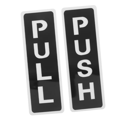 OUNONA Doppelseitiges Kunststoff Türschild Push Pull mit Spiegeloberfläche Robustes Modernes Türhinweisschild für Schiebetüren Lesbar für Geschäft und Büro von OUNONA