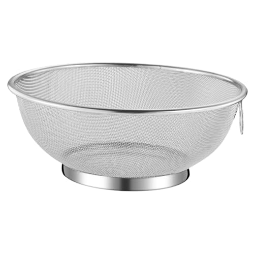 OUNONA Edelstahl Küchensieb Feinmaschiges Abtropfsieb Ölfilter Siebkorb für Gemüse Obst Pasta Multifunktional Rostfrei Langlebig für Haushalt und Küche von OUNONA