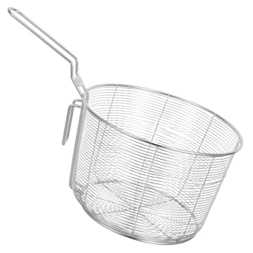 OUNONA Edelstahl Nudelsieb mit Hitzebeständigem Griff Tiefem Korb für Sicheres Abgießen Praktischer Küchen Siebeinsatz für Hot Pot und Pasta Rostfrei Mesh Colander Löffel von OUNONA