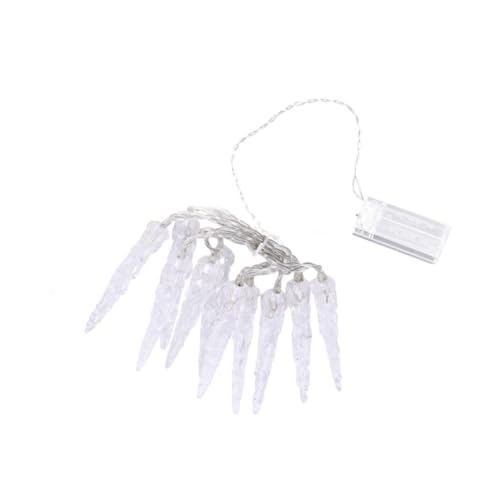 OUNONA Eiszapfen Lichterkette Warmweiß Batteriebetrieben Lichtervorhang Flexibel für Garten Balkon Party Dekoration Weihnachten Hochzeit von OUNONA