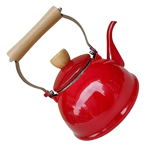 OUNONA Emaillierter Teekessel Roter Retro Wasserkocher für Herd für Teeliebhaber Dekoratives Element für Ihre Teetafel Langlebig und Rostbeständig OUNONA Emaillierter Teekessel Roter Retro Wasserkocher für Herd für Teeliebhaber Dekoratives Element für Ihre Teetafel Langlebig und Rostbeständig von OUNONA