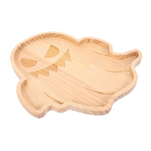 OUNONA Halloween Servierplatte aus Holz Einzigartiges Design Langlebiges Dessert und Obsttablett Snackbrett für Halloween Partys Dekoratives Holz Serviergeschirr von OUNONA
