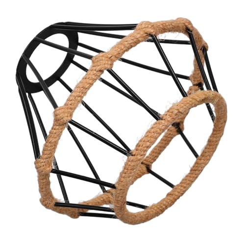 OUNONA Handgewebter Vintage Metall Lampenschirm Rustikaler Metall-lampenschirm mit Offenem Geflecht Sanft Leuchtender Deckenleuchte für Flur Schlafzimmer Esszimmer Boho-dekor von OUNONA