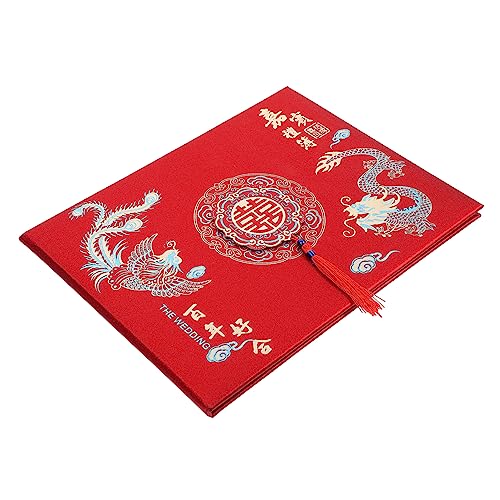 OUNONA Hochzeits im Chinesischen Stil Erinnerungsbuch für Hochzeitsfeier Perfektes Hochzeitszubehör für Unvergessliche von OUNONA