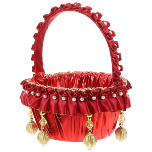 OUNONA Hochzeitskorb für Blumenmädchen Eleganter Handgewebter Blumenkorb mit Perlen und Goldakzenten für Hochzeiten Romantische Zeremonien und Besondere Anlässe Leicht und Tragbar OUNONA Hochzeitskorb für Blumenmädchen Eleganter Handgewebter Blumenkorb mit Perlen und Goldakzenten für Hochzeiten Romantische Zeremonien und Besondere Anlässe Leicht und Tragbar von OUNONA