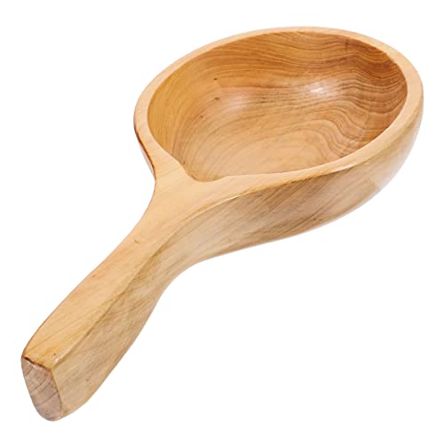OUNONA Holz Wasser Schöpflöffel Vielseitiger Küchenlöffel für Sauna Dusche und Haushalt zum Schöpfen von Wasser für Gemüse und Obst von OUNONA