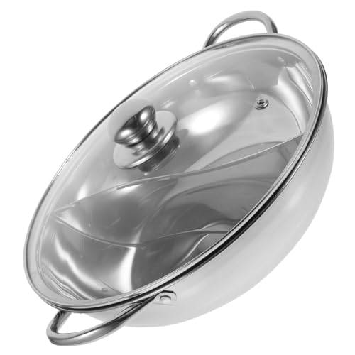 OUNONA Hot Pot mit Doppelkammer Kochtopf mit Deckel Hitzebeständig Induktionsgeeignet Doppelter Geschmack für Herdarten Praktischer Haushalts und Küchen Stockpot OUNONA Hot Pot mit Doppelkammer Kochtopf mit Deckel Hitzebeständig Induktionsgeeignet Doppelter Geschmack für Herdarten Praktischer Haushalts und Küchen Stockpot von OUNONA