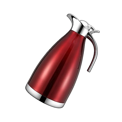 OUNONA Isolierter Wasserkocher Kaffeemaschine Für Kaffeespender Krug Für Getränke Kaffeemaschine Kaffeekanne Wasserkrug Mit Bierkrug Tragbar Geschenk Reisen Rot von OUNONA
