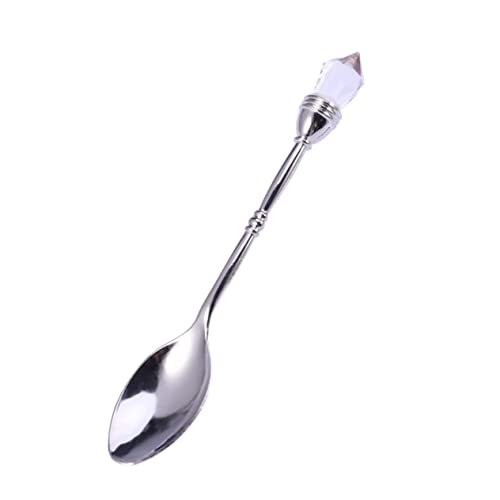 OUNONA Kaffeelöffel Im Hofstil Vintage Kaffeelöffel Rührlöffel Aus Edelstahl Esslöffel Zuckerlöffel Rostfrei Vintage Geschnitzte Löffel Servierlöffel Kristall Diamant von OUNONA