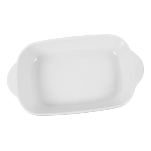 OUNONA Keramik Backform mit Doppelgriffen Hitzebeständig und Langlebig Vielseitig als Salat Kuchenplatte Geeignet Glatte Oberfläche für Einfache Reinigung für Küche und Esszimmer von OUNONA