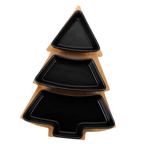 OUNONA Keramik Snacktablett Weihnachtsbaum Multifunktionales Trockenfrüchte und Obsttablett mit Bambusunterlage Teiliges Eleganter Schwarzer Desktop Candy Tray für Weihnachtsdeko und OUNONA Keramik Snacktablett Weihnachtsbaum Multifunktionales Trockenfrüchte und Obsttablett mit Bambusunterlage Teiliges Eleganter Schwarzer Desktop Candy Tray für Weihnachtsdeko und von OUNONA