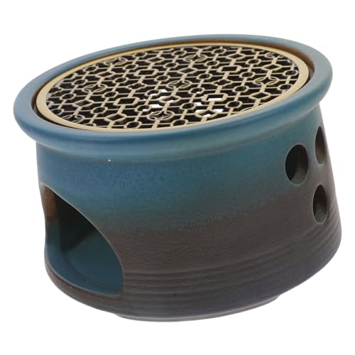OUNONA Keramik Teewärmer Stövchen Großer Schwarzer Teelicht Wärmer Hitzebeständig Praktischer Teekannenhalter Elegant für Tee Freunde Wohnzimmer Yoga Tischdekoration von OUNONA