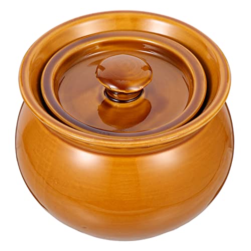 OUNONA Keramik-suppenkochschüssel 500 Ml Topf Kochtopf Dampfschüssel Suppenschüssel Deckel von OUNONA