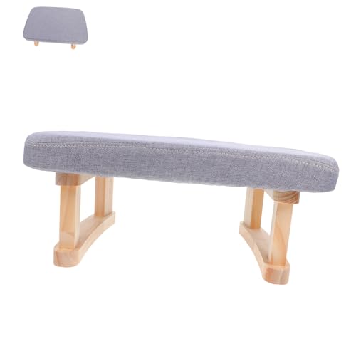 OUNONA Kompakter Holzfußhocker mit Stabilem Rahmen Multifunktionaler Sitz und Meditationshocker Eleganter Kleiner Fußhocker für Wohnzimmer Büro Schlafzimmer und Eingangsbereich von OUNONA