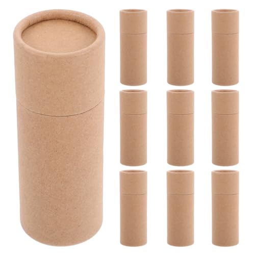 OUNONA Kraftpapierröhren Mit Deckel 10 Stück Zylinder Pappschachteln Ätherisches Öl Flaschenverpackung Tee-Aufbewahrungsboxen Posterröhren Zum Basteln Bleistifte Teedose Kosmetik von OUNONA