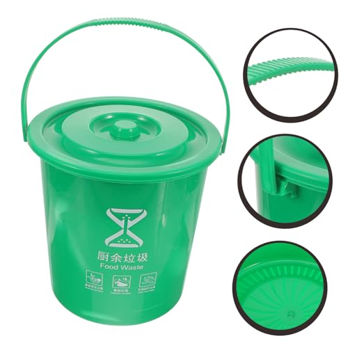 OUNONA Küchenabfallbehälter mit Deckel und Filter Robuster Kunststoff Kompakter Biomülleimer für Küche und Haushalt Vielseitiger Kompostbehälter für Trockene und Feuchte Küchenabfälle von OUNONA