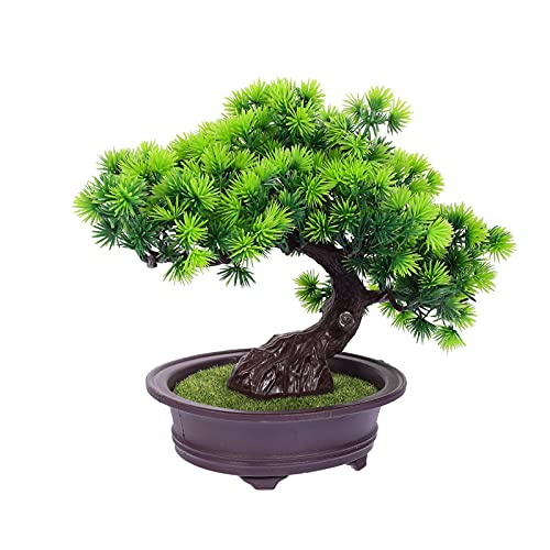 OUNONA Künstliche Bonsai Pflanze im Topf Dekorativer Kunst Pinienbaum für Wohn und Büroräume Pflegeleicht und Lebensecht für Hotels Restaurants und Cafés von OUNONA