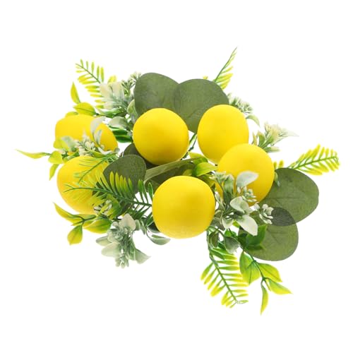 OUNONA Künstlicher Zitronen Kerzenring Realistischer Frühlingskranz Vielseitiger Tischschmuck für Hochzeit Party Familienfeier Dekorativer Kerzenhalter mit Natürlichem Zitronenmotiv OUNONA Künstlicher Zitronen Kerzenring Realistischer Frühlingskranz Vielseitiger Tischschmuck für Hochzeit Party Familienfeier Dekorativer Kerzenhalter mit Natürlichem Zitronenmotiv von OUNONA