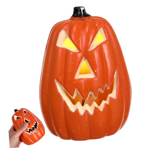 OUNONA LED Halloween Kürbis Lampe Warmes Licht Dekorativ Leuchtend Halloween Party Deko für Garten und Tisch Lustige Jack Lantern Stimmungsbeleuchtung Geschenkidee für Freunde OUNONA LED Halloween Kürbis Lampe Warmes Licht Dekorativ Leuchtend Halloween Party Deko für Garten und Tisch Lustige Jack Lantern Stimmungsbeleuchtung Geschenkidee für Freunde von OUNONA