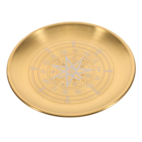 OUNONA Leuchter-Ornament Altartablett Altarplatte Kerzentellerhalter Golden Rostfreier Stahl OUNONA Leuchter-Ornament Altartablett Altarplatte Kerzentellerhalter Golden Rostfreier Stahl von OUNONA