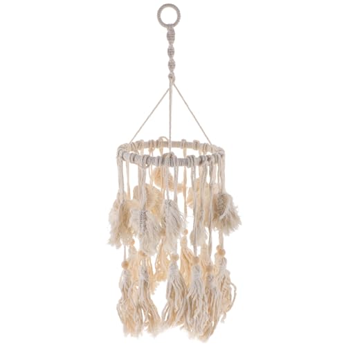OUNONA Makramee Lampenschirm für Deckenleuchten Stilvolle Wohnaccessoires im Boho Design Geeignet für Verschiedene Lampenarten Schützender und Dekorativer Lampenschirm aus Hochwertigem von OUNONA