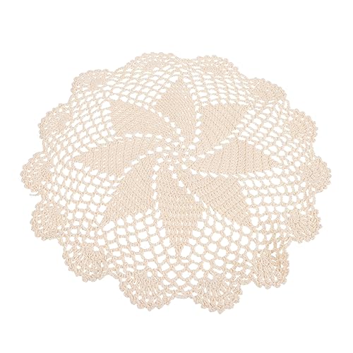 OUNONA Makramee-Tischsets Vintage Tischset Baumwoll-Tischset tischset Boho Tischdecken Boho-Tischsets Tischset gehäkelt Spitze runde tischmatte Dämmplatten häkeln Untersetzer von OUNONA