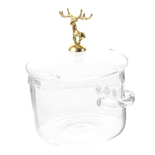 OUNONA Hochtemperaturbeständiger Glas Suppentopf Mit Deckel Und Ergonomischen Griffen Für Induktionsherde Zum Kochen Von Babynahrung Gemüse Suppen Und Nudeln von OUNONA