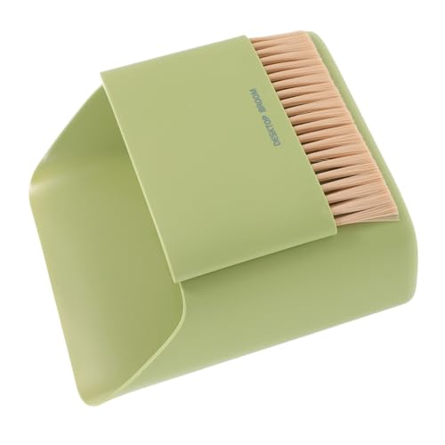OUNONA Mini Kehrgarnitur Set Kleiner Handlicher Tischbesen mit Kehrschaufel Langlebig Leicht Wiederverwendbar für Schreibtisch Büro Schlafzimmer Tragbar und Platzsparend Grün von OUNONA