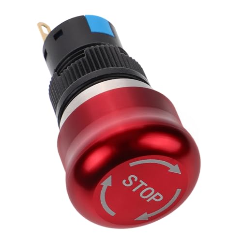 OUNONA Not aus Druckschalter 16mm Metall Not Taster Stoppschalter für Industrielle Anwendungen Langlebig Einfach zu Bedienen von OUNONA