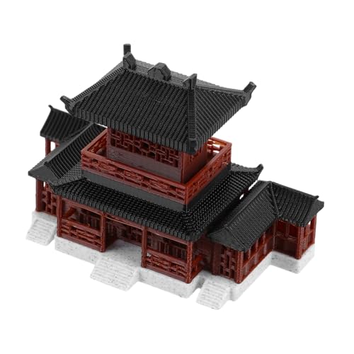 OUNONA Pavillon Dekorationen Heimdekoration Miniatur Gartenbau Miniaturen Sechseckige Pavillon Miniaturen Pagodenfigur Mini Sechseckpavillon Schreibtisch Pagoden Skulptur Brauner von OUNONA