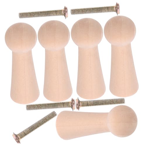OUNONA Praktische Kleiderhaken Aus Holz Runde Wandhaken Mini-holzklammern Zur Aufbewahrung 10er-set von OUNONA