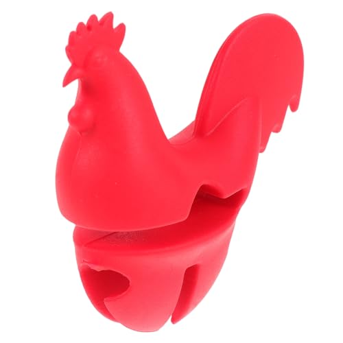 OUNONA Praktischer Silikon Topfdeckelhalter Rooster Design Hitzebeständiger Küchen Boil Stopper Dekorativer und Bequemer Spritzschutz für Sicheres Kochen und Überlaufschutz von OUNONA