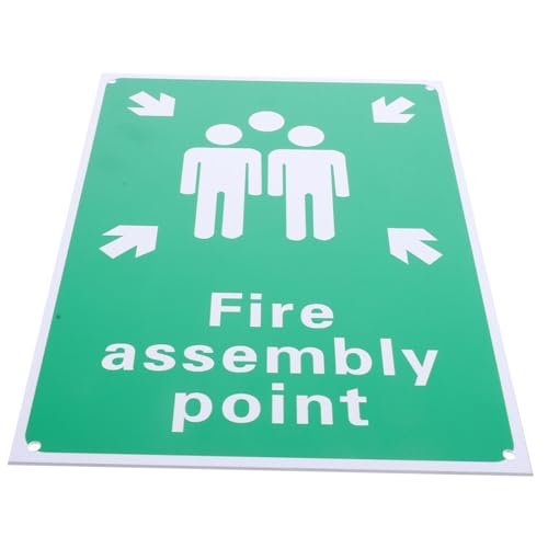 OUNONA Reflektierendes Aluminiumschild Feuerwehr Sammelpunkt Wetterfestes Notfall sicherheitsschild für Büro Garten und Außenbereich Leicht Robust Sichtbar Einfache Montage von OUNONA