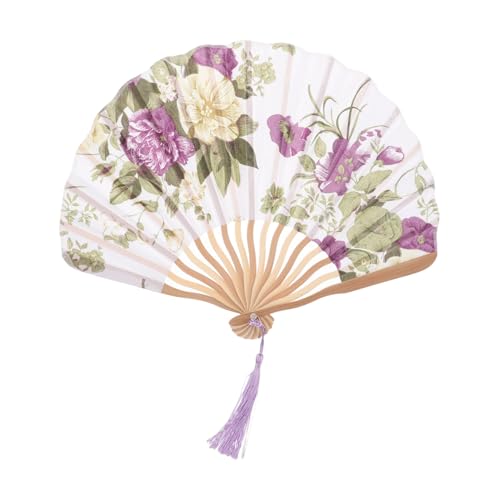 OUNONA Retro Faltfächer Faltbare Handfächer Chinesischer Faltfächer Japanischer Handfächer Seiden Chinesischer Stil Vintage Hanfu Requisite von OUNONA