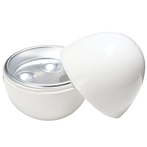 OUNONA Runde Form Mikrowelle Eierkocher Eierkocher Eier Boiler Dampfer Ei Platte Fach f¨¹r Zuhause mit 4 Ei Kapazit?t von OUNONA