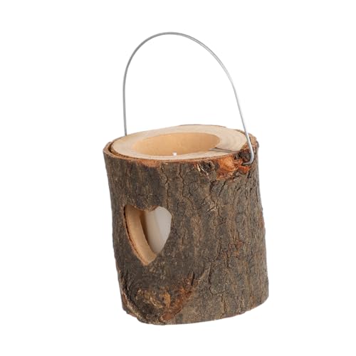 OUNONA Rustikale Holz Teelichthalter mit Herzmotiv Handliche Farmhouse Kerzenständer für Romantische Atmosphäre Einfache Kerzenersatzfunktion für Hochzeit Party und Gemütliche von OUNONA