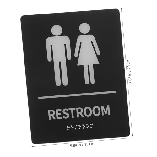 OUNONA Selbstklebendes Blindenschrift WC Schild mit Piktogrammen Robust Leicht zu Reinigen Zugänglich für Sehbehinderte Schnelle Montage Geeignet für Büros und Restaurants von OUNONA