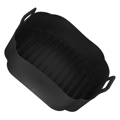 OUNONA Silikon Luftfritteuse Liner Wiederverwendbarer Backtopf mit Griffen Antihaft Silikonmatte für Heißluftfritteuse Küchenzubehör für Einfache von OUNONA