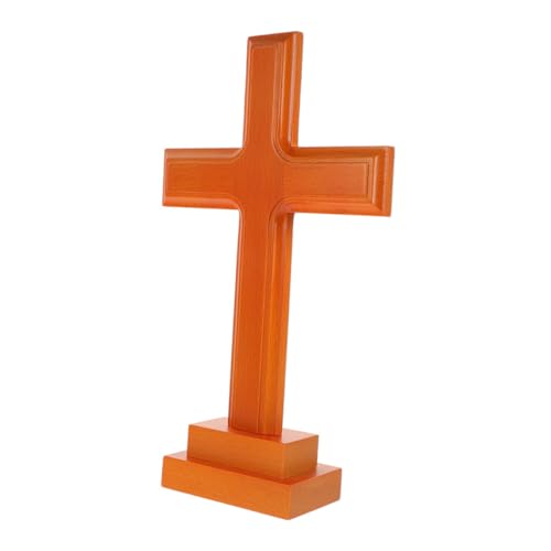 OUNONA Stehkreuz Aus Holz Religiöses Kreuz Für Tischdekor Altardekor Zuhause Büro Gebetsraum Holzkreuzdekor Christliches Kreuz Rustikales Design Buchenholz von OUNONA