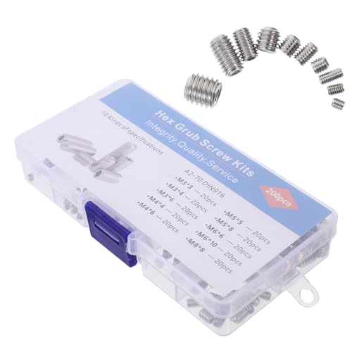 OUNONA Teiliges Madenschrauben aus Edelstahl Kleine Innensechskantschrauben Sortiment für Türgriffe Armaturen und Leuchten Klare Gewinde Rostfrei Vielseitig Einsetzbar für Reparaturen OUNONA Teiliges Madenschrauben aus Edelstahl Kleine Innensechskantschrauben Sortiment für Türgriffe Armaturen und Leuchten Klare Gewinde Rostfrei Vielseitig Einsetzbar für Reparaturen von OUNONA