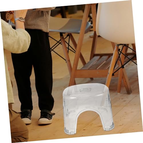 OUNONA Transparenter Duschhocker Klein Rutschfester Badezimmerhocker Vielseitiger Fußhocker für Toilette und Bad Kompakter Fußtritt Sicherer Sitz für Erwachsene von OUNONA