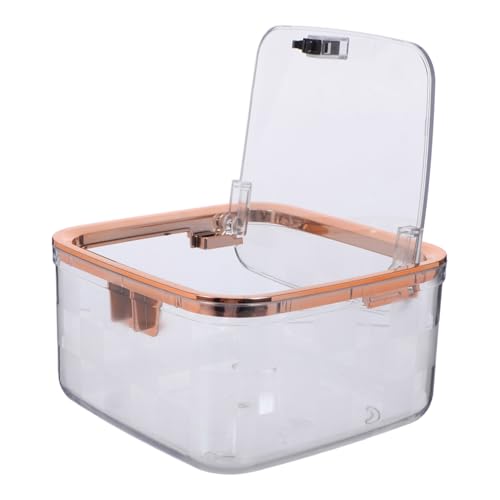 OUNONA Transparenter Kleiner Desktop Mülleimer mit Druckdeckel Leichter Kunststoff Abfallbehälter für Büro Schlafzimmer Küche Multifunktionaler Tischabfallbehälter mit Modernem von OUNONA