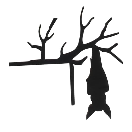 OUNONA Türrahmenschild Aus Holz Halloween Dekor Schrankecke Halloween Aufsatz Fenster Baumzweig Dekoration Türrahmen Eckdekor Regal Fledermaus Aufsatz Tür Eckaufsatz von OUNONA